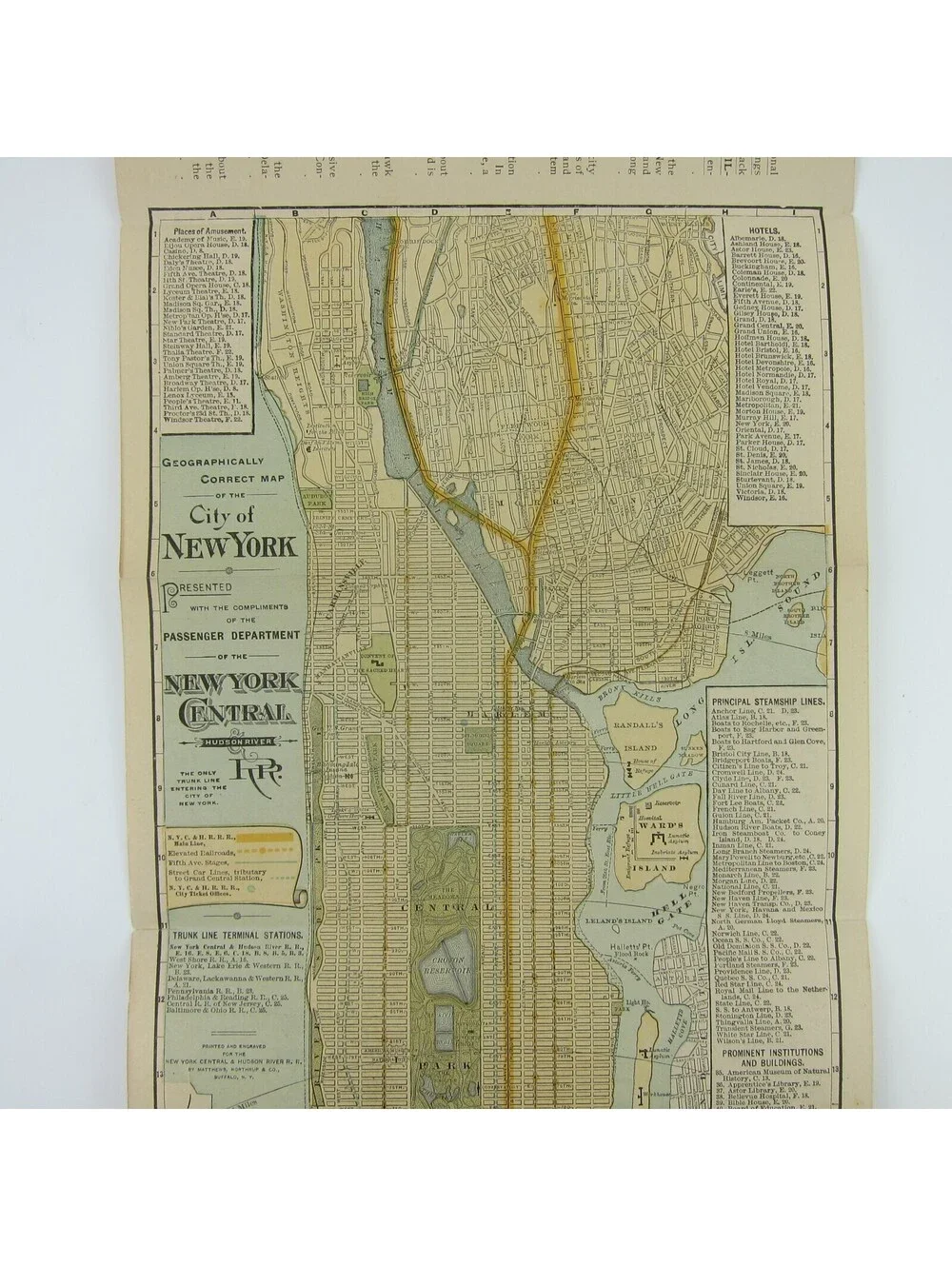 1892 Young People's Society Christian Endeavor Meeting New York Brochure & Map